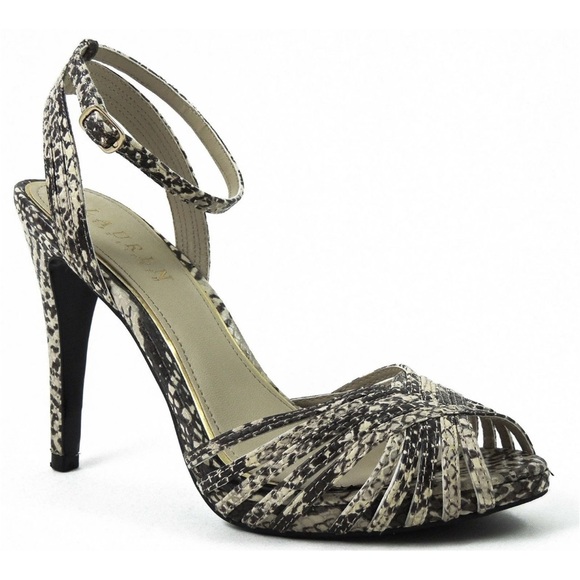 Lauren Ralph Lauren Shoes - LAUREN RALPH LAUREN KADIE SANDAL Snakeskin Ankle Strap Heel Size‎ 8